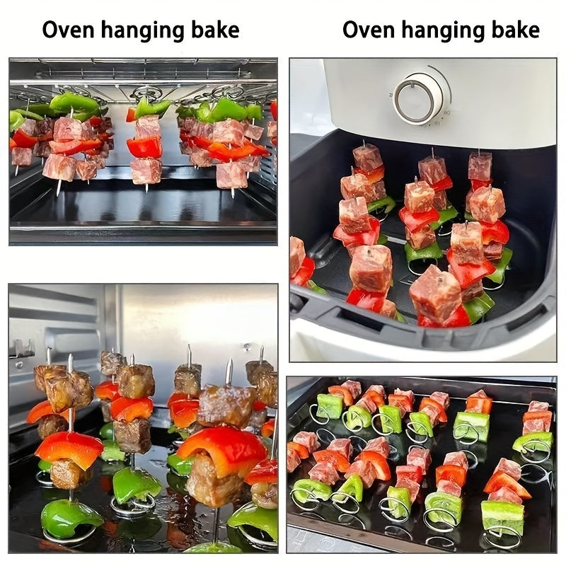 AirGrill | 10-stuks Roestvrijstalen Spiesen voor Air Fryer & Oven, Verticale BBQ Grillnaalden
