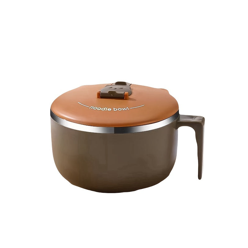 Bowluxe | 1300 ml roestvrijstalen noedelkom met deksel – geïsoleerde soep- en voedselcontainer