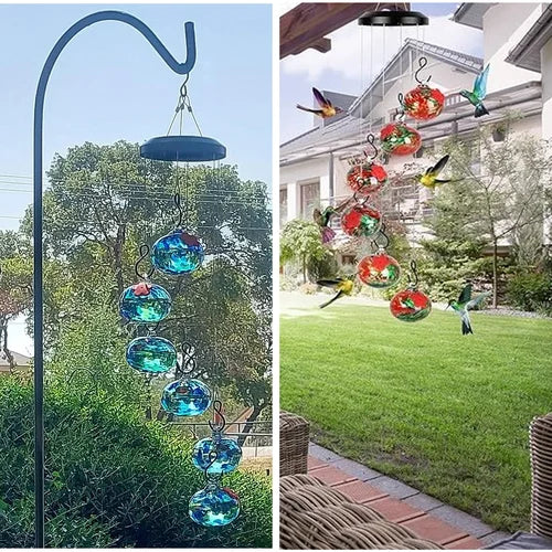 ChimeNectar | Windgong Kolibrie Voeder – Hangende Tuinvogelvoeder met Nectar Dispenser
