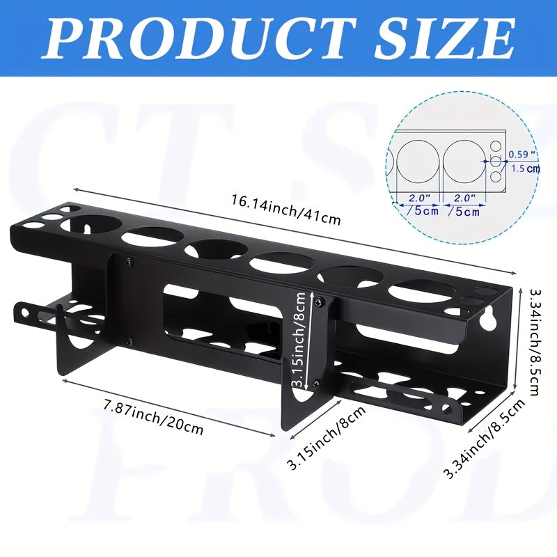 CaulkDock | Metalen kitpistool- en buishouder voor wandmontage – Opbergruimte voor werkplaats en garage