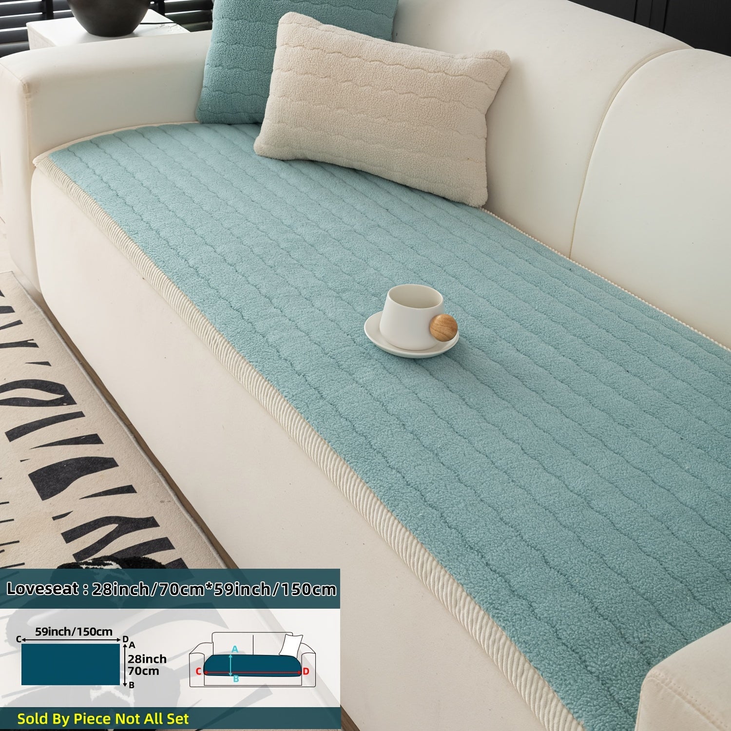 SnugWrap | Slipvaste Sofa Overtrek van Dik Pluche - Machinewasbaar, Huisdiervriendelijke Bankbeschermer voor de Woonkamer