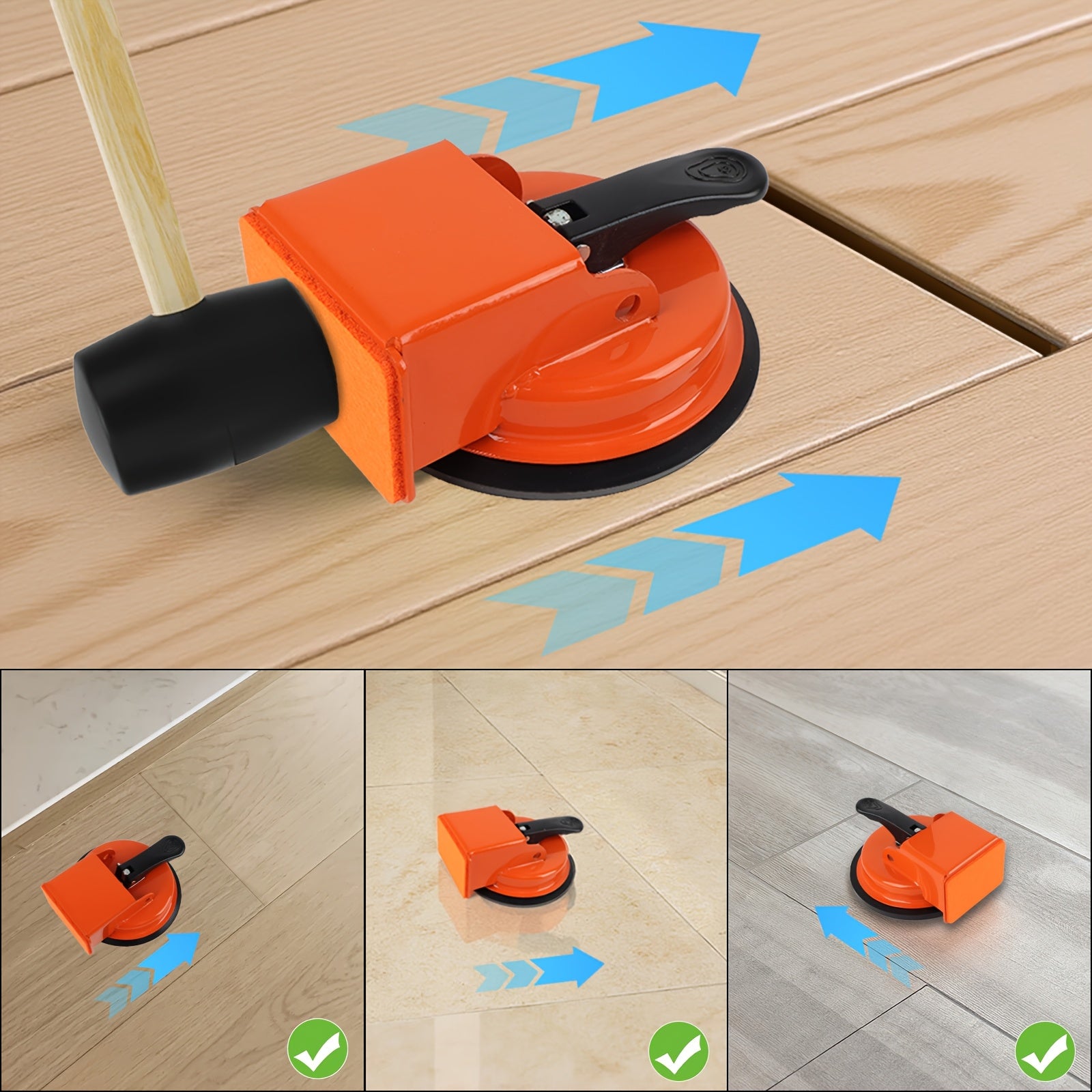 GapForce | Krachtige reparatietool met zuignappen voor vloervloeren – Tegelheffer en -trekker met 3 zuignappen
