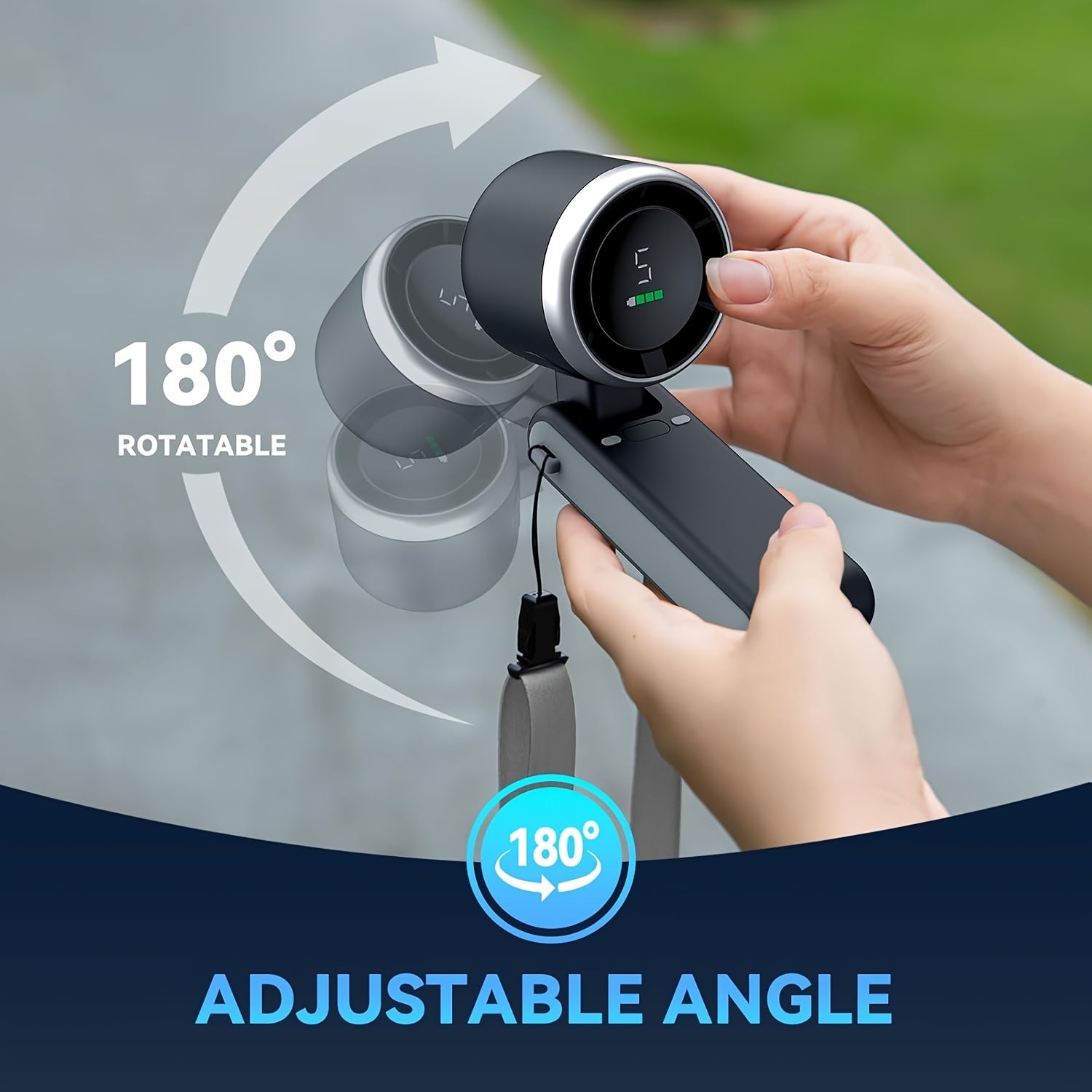 SwiftCool | Draagbare Opvouwbare Handheld Ventilator - USB Oplaadbaar, Ultra-Zacht, 5-Snelheden