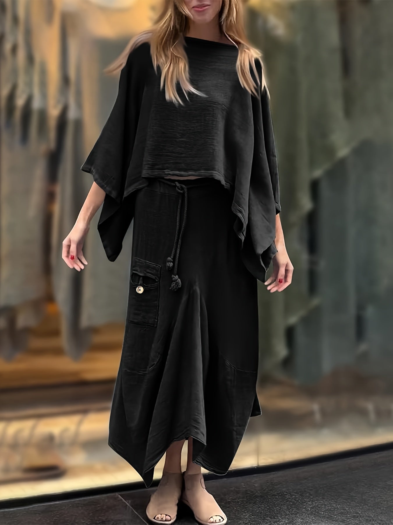 Lyrissea | Dames 2-Delige Top & Rok Set – Losse Casual Versleten Outfit, Zomerse Mode