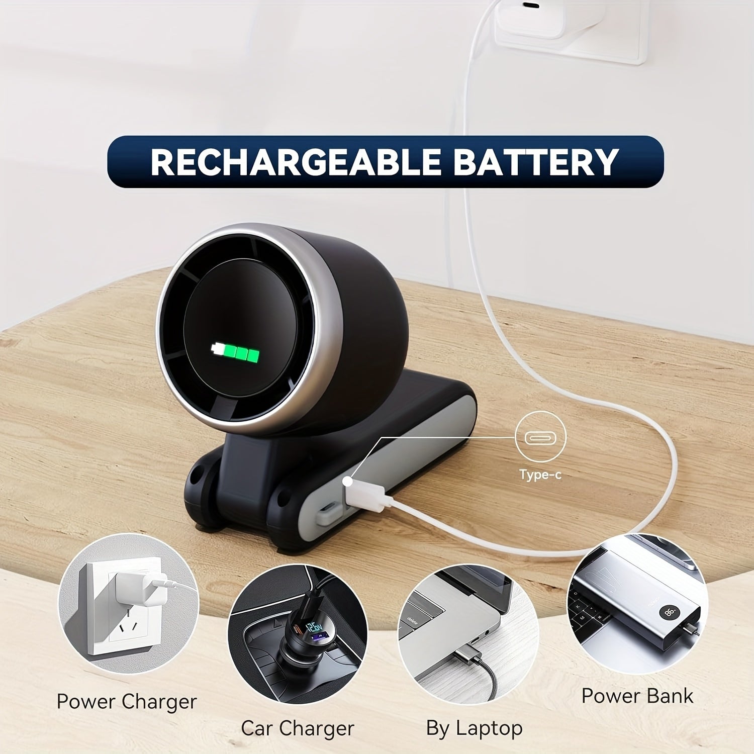 SwiftCool | Draagbare Opvouwbare Handheld Ventilator - USB Oplaadbaar, Ultra-Zacht, 5-Snelheden