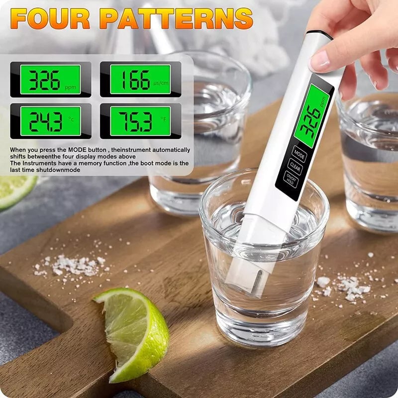 AquaScan | 4-in-1 digitale waterkwaliteitsmeter – TDS-, EC-, PPM- en temperatuurmeter