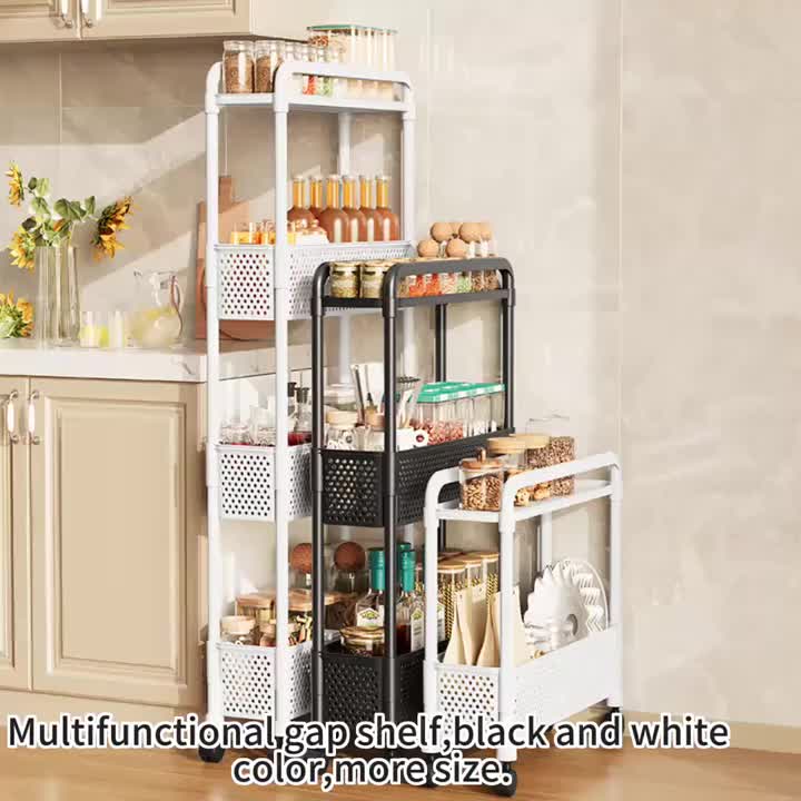 SlimRack | 3-Laags Smal Opbergkastje op Wieltjes – Duurzame Plastic Organizer