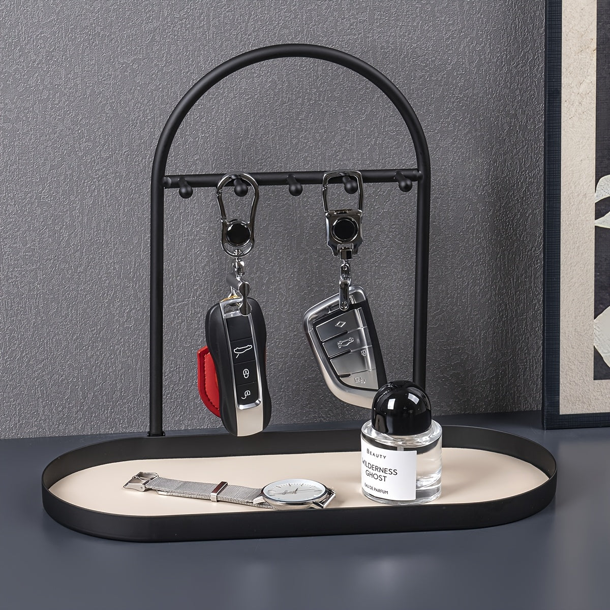 Ovaluxe | Elegant ovaal metalen juwelen- en sleutelbakje - multifunctioneel opbergsysteem voor de ingang en het dressoir