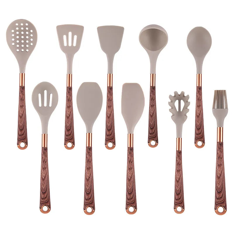 CookLuxe | 10-delige elegante siliconen keukenset - antiaanbak, hittebestendig kookgereedschap