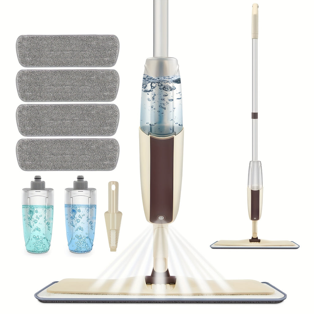 RevoMop | Herbruikbare Microvezel Spray Mop - Moeiteloos vloeren reinigen, roterende mop met herbruikbare pads