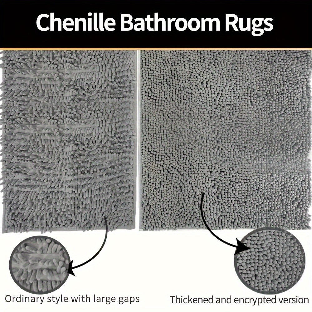 Cheniluxe | Ultrazachte ronde badmat van chenille – sneldrogend, antislip, dik en zacht tapijt voor in badkamerhoek
