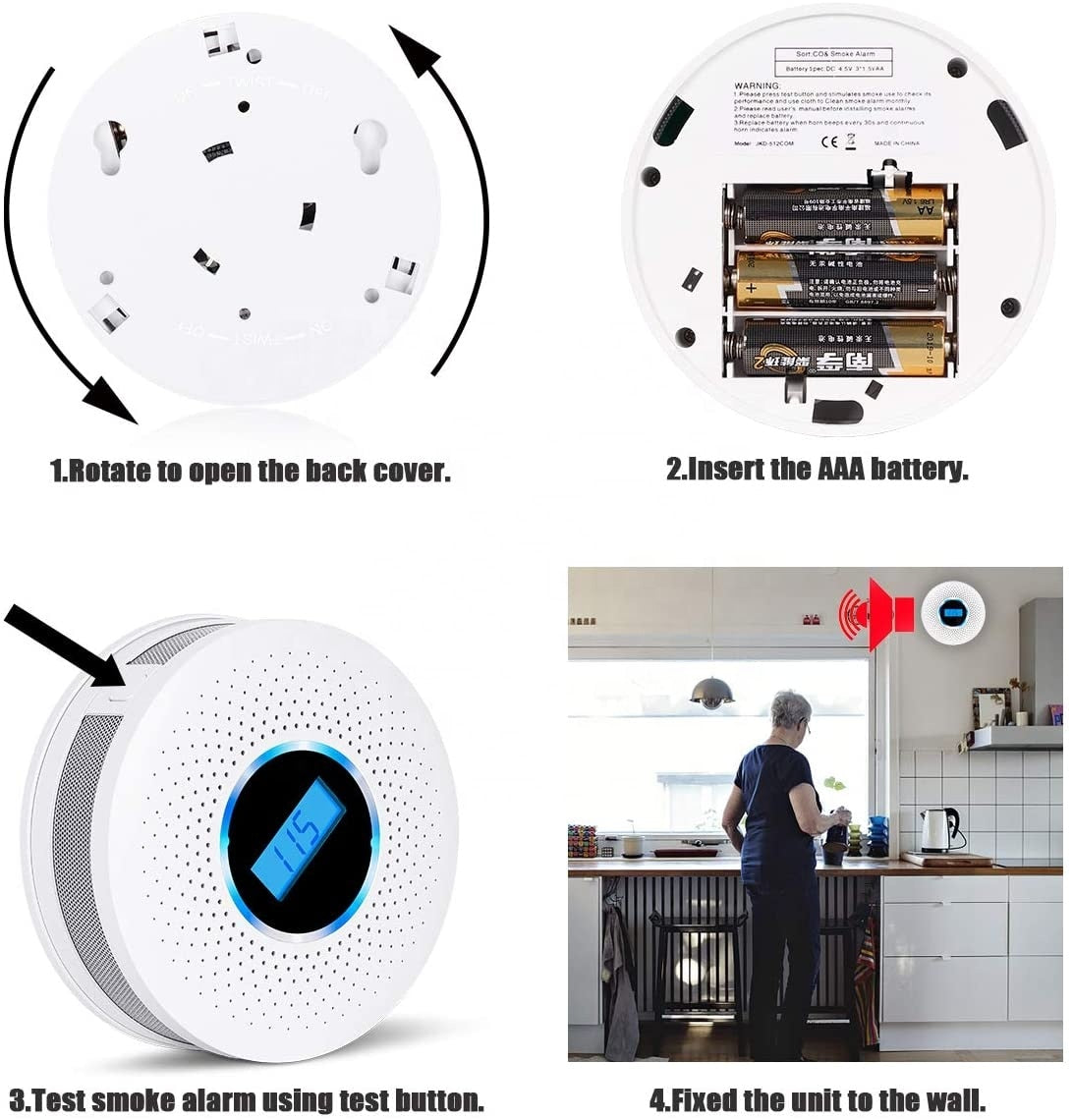 GuardSync | 2-in-1 Melder - Combinatie van koolmonoxide- en rookmelder