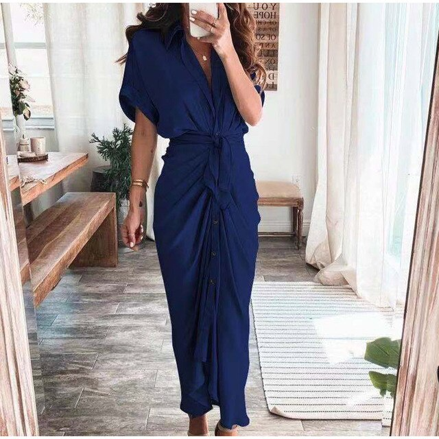 Haliara |Dames Luxe Maxi Wikkeljurk – Elegante Zwierige Wikkeljurk