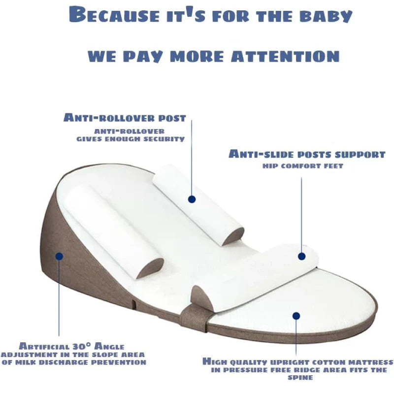 CozySlope | Baby wigkussen - zijslaper voor pasgeborenen,