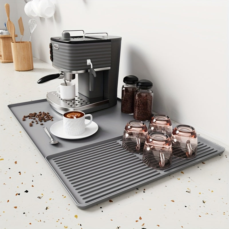 BrewPad | 2-in-1 siliconen koffiemat met verhoogde randen - hittebestendige antislip koffiebarbeschermer