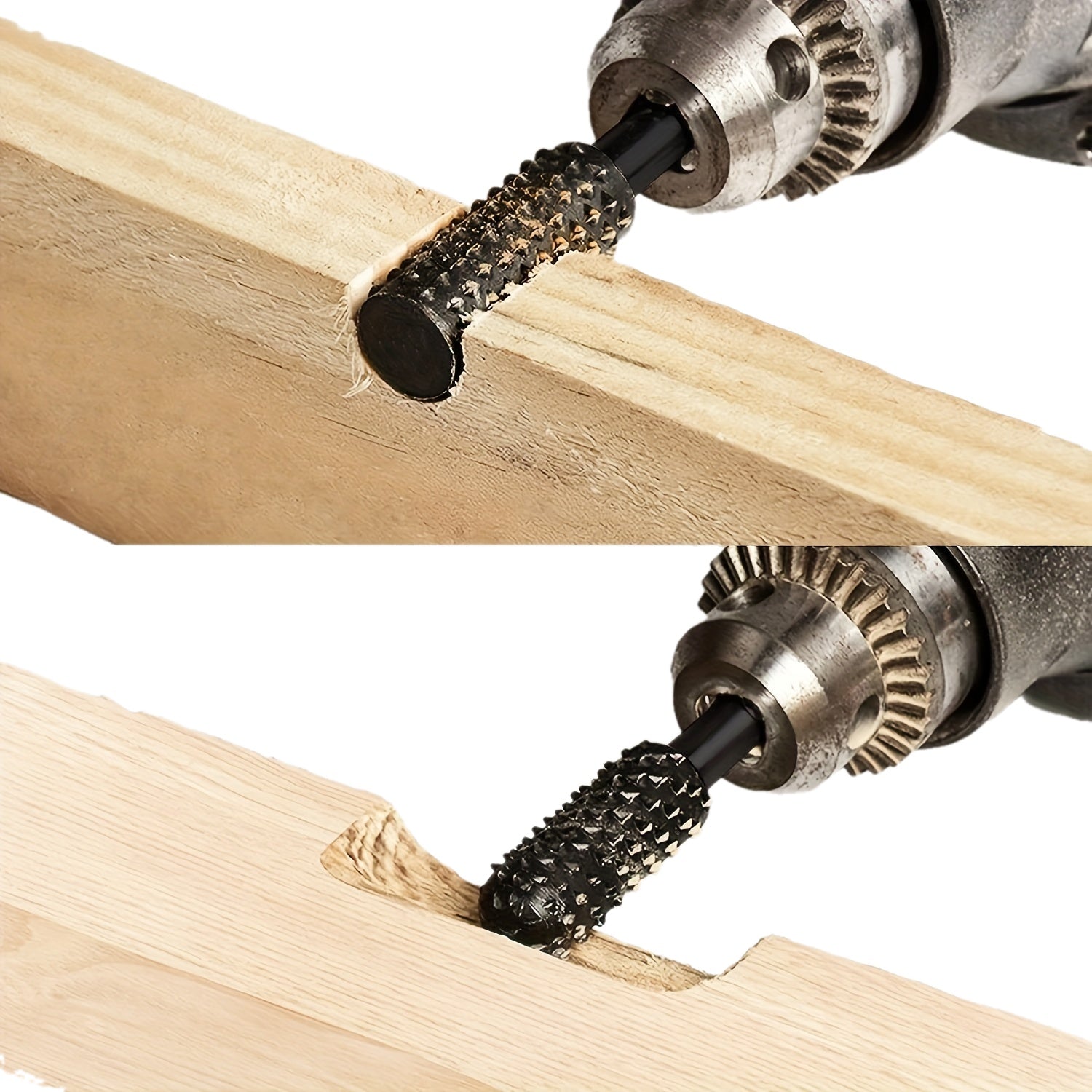 DrillRasp | 5/10st Houtsnijwerk Vijl Rasp Boren Set - Roterend Gereedschap voor DIY Houtbewerking, Graveren, Polijsten, Slijpen en Vormgeven