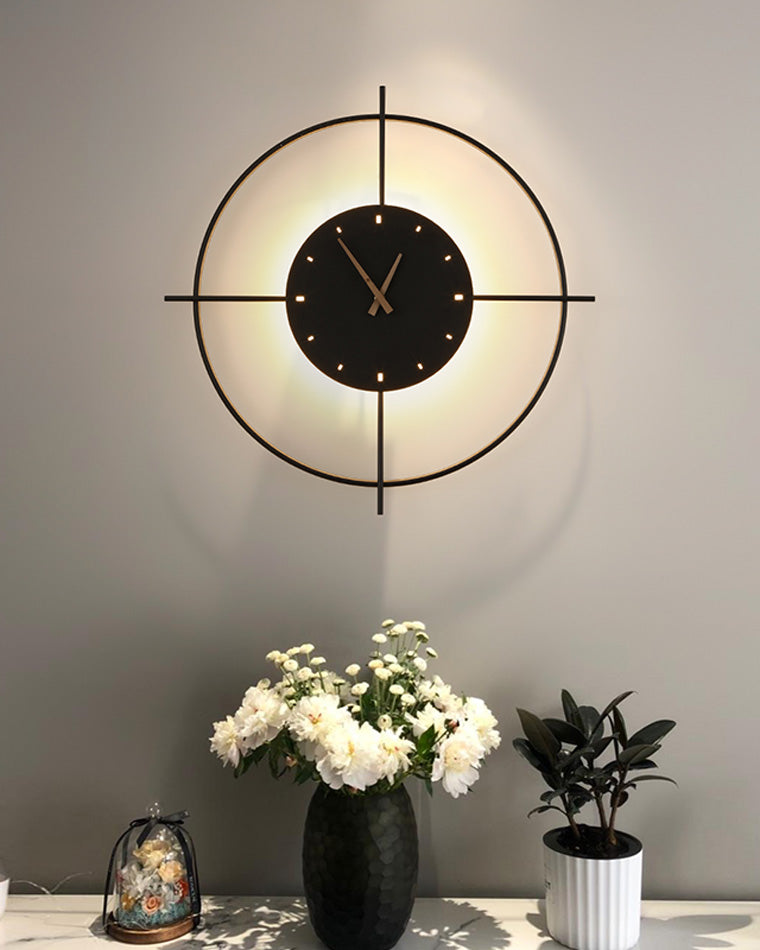 LustreClock | Elegante Creatieve Verlichtende Decoratieve Wandklok