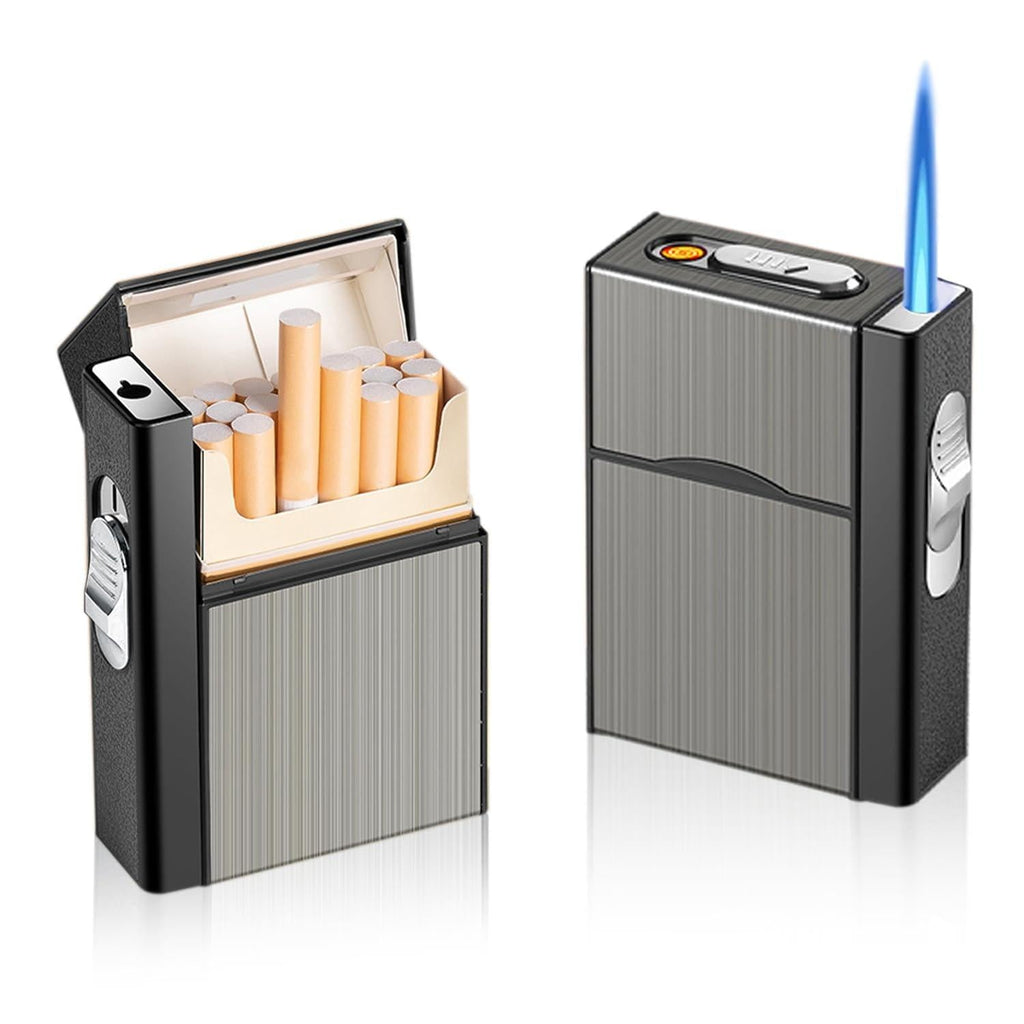 SmokeMate | Metalen sigarettenhouder met ingebouwde aansteker – compact en reisvriendelijk