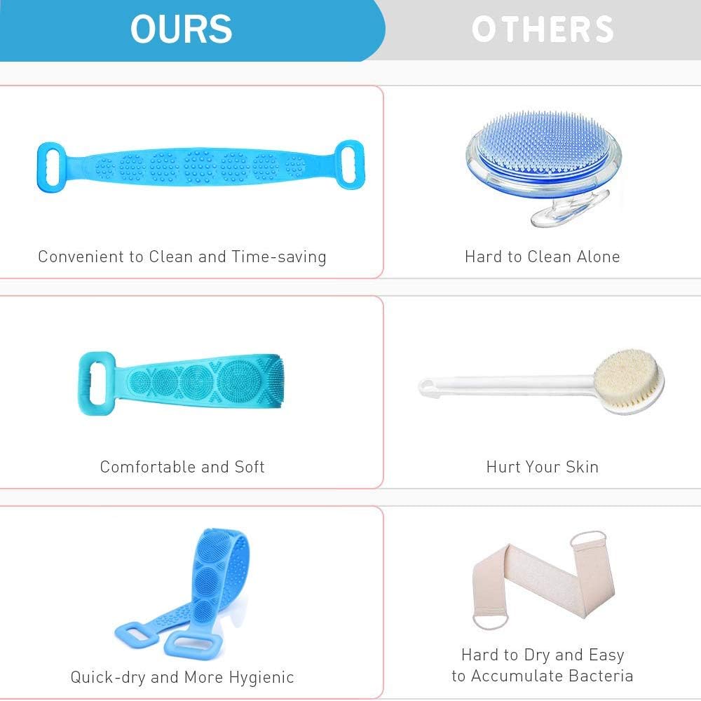 ExfoBand | Siliconen badriem lichaamsborstel & exfoliërende scrubber – Dubbelzijdig, diepreinigend