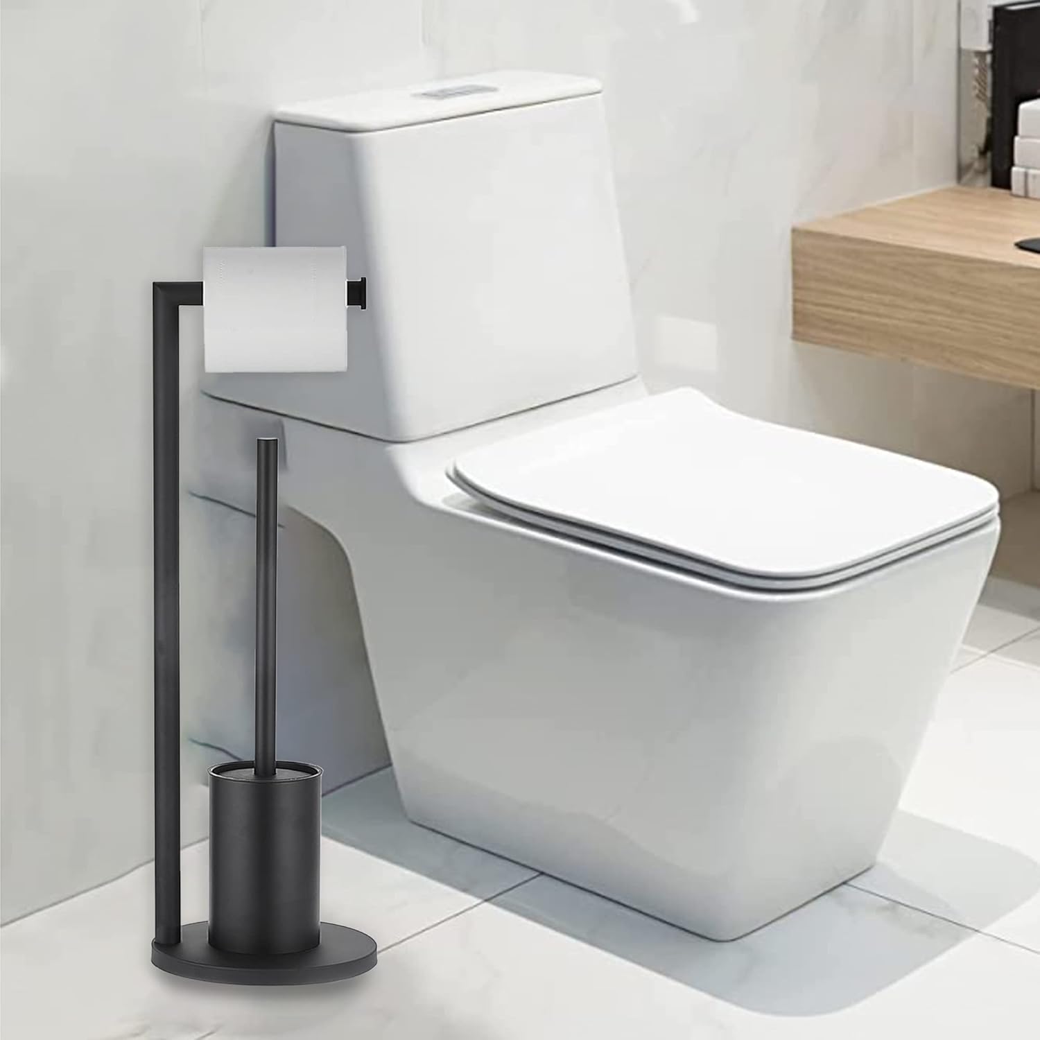 TidyTower | Chique toiletrolhouder en borstel duo  - voor een moderne badkamer!