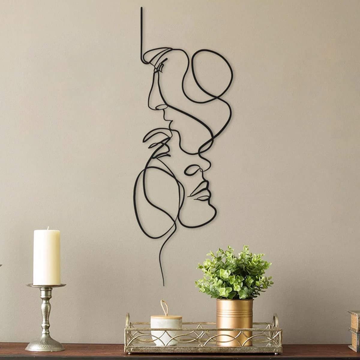 FerroFlow | 3D abstracte metalen wanddecoratie, minimalistische ijzeren sculptuur voor woonkamer