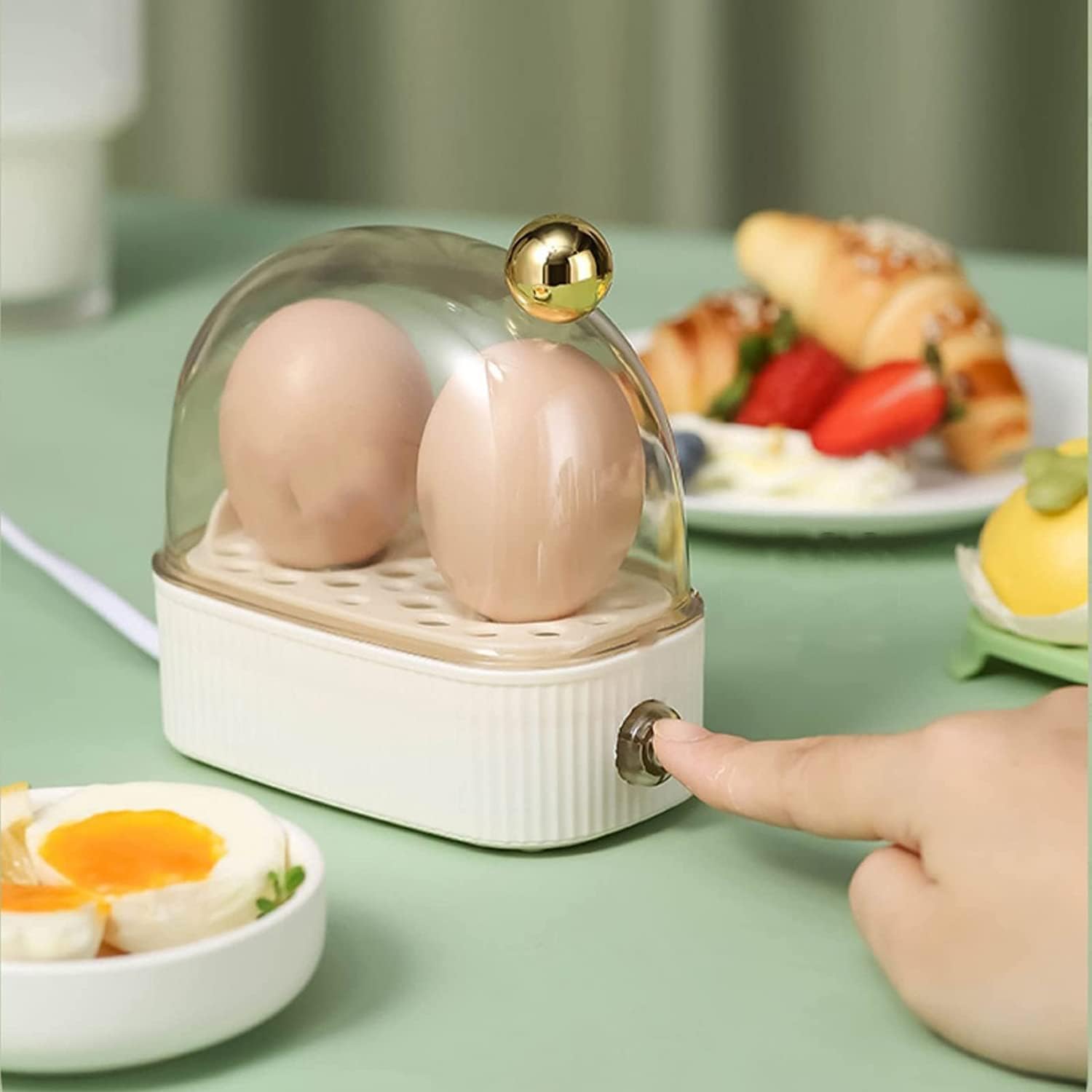 EggNest | Automatische elektrische eierkoker - 2 eieren, pocheerder & stomer