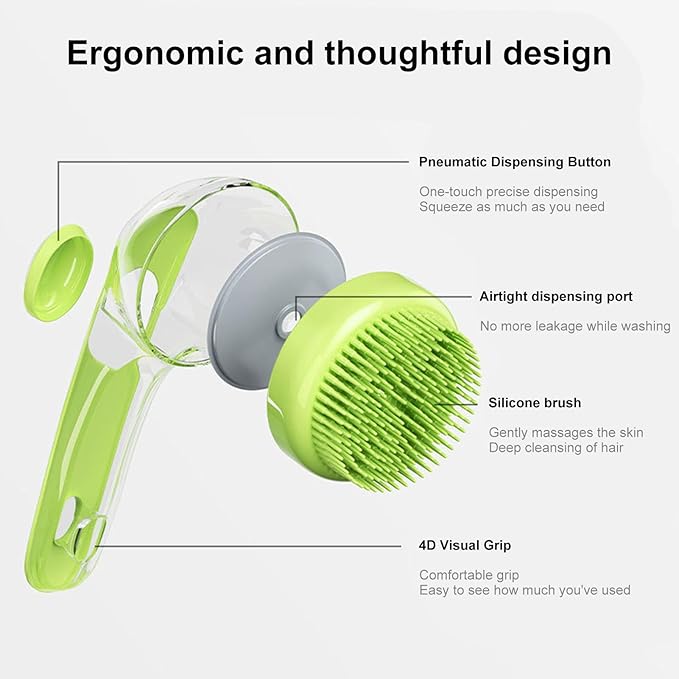 PetLather | Huisdier Verzorging Zeepdispenser Schrobborstel – 2-in-1 Shampoo Applicator