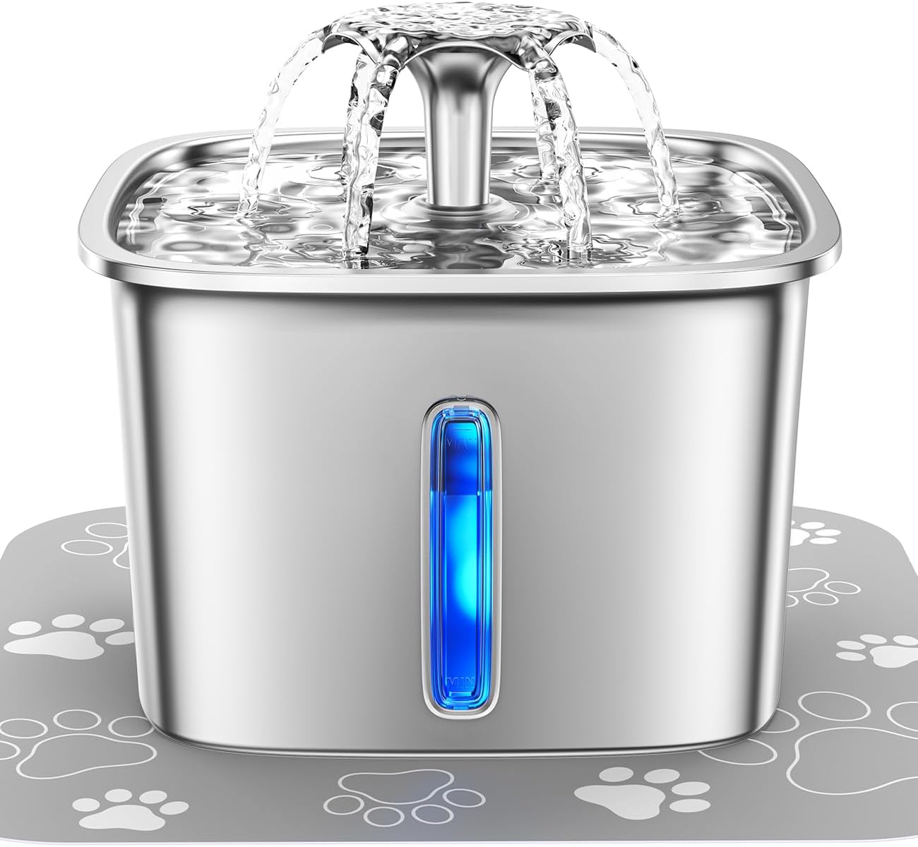 Sipzy | Roestvrijstalen kattenfontein – Drinkstation met continue waterstroom voor katten en kleine huisdieren