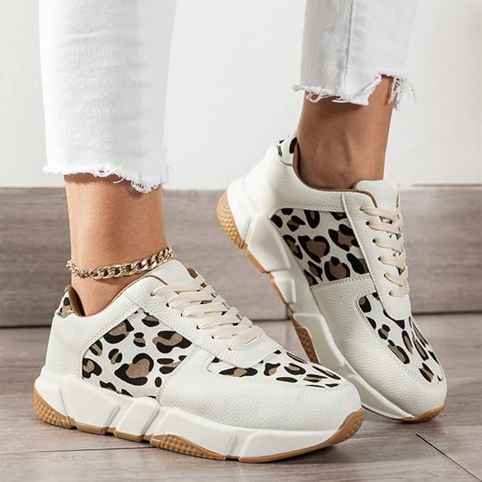 ProwlWalk | Dames Casual Sneakers met Luipaardprint – Stijlvolle Comfortabele Schoenen