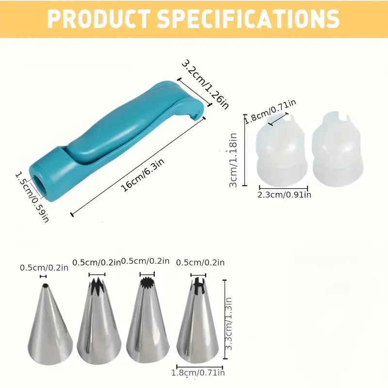 SweetStroke | Set met spuitpennen voor het decoreren van taarten – Ergonomische spuitpistool