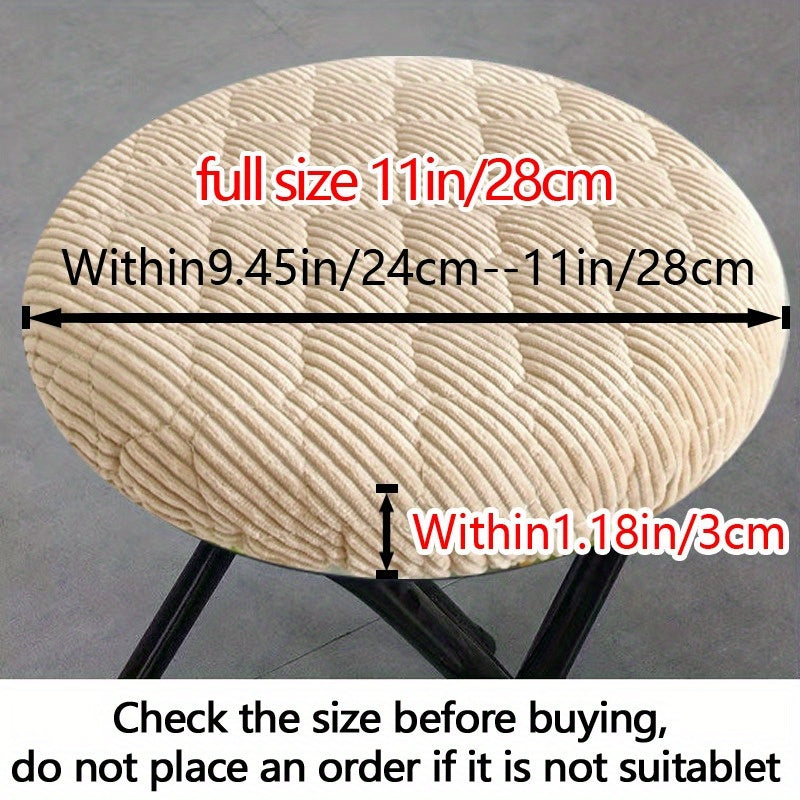 PlushFit | 2-delige Ronde Stoelzittingen Hoes – Dikke Gewatteerde Elastische Stoelhoezen, Beschermende Slipcovers