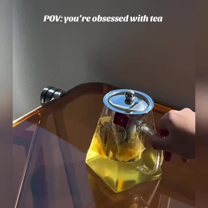 Infuso | Dikke hittebestendige glazen theepot met roestvrijstalen filter, kruiden- en bloementhee