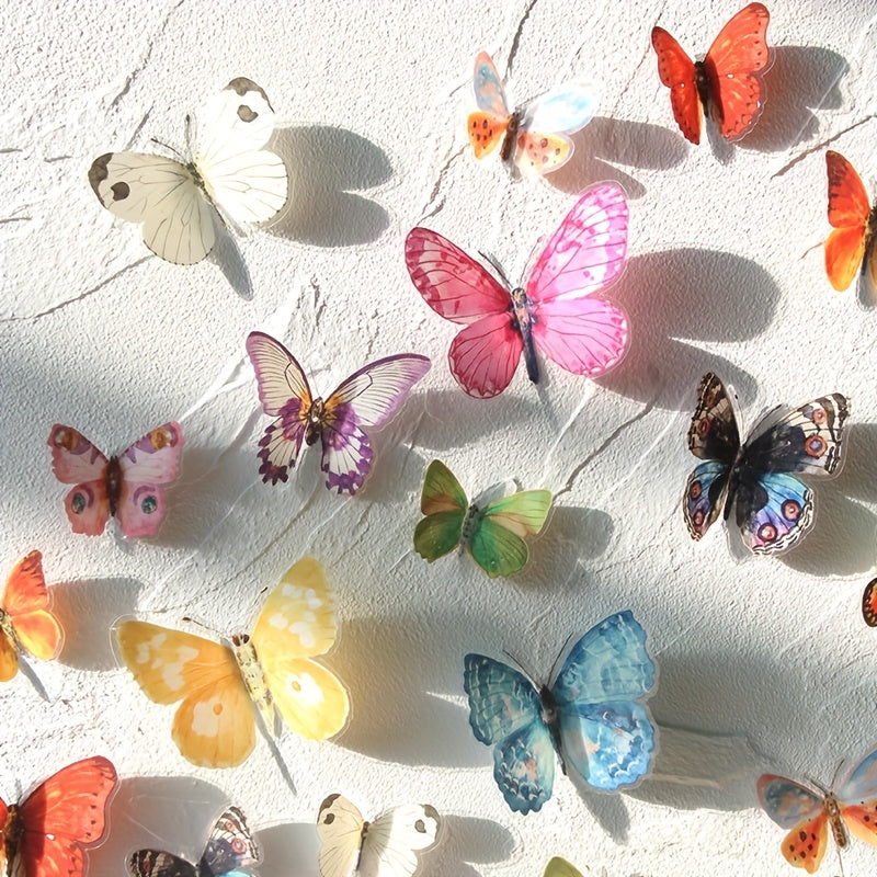 FlutterPop | Set 3D Vlinder Muurstickers – Kleurrijke Waterverf PVC