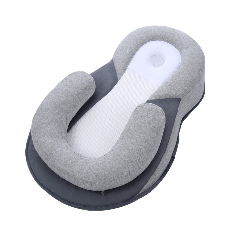BabyNest | Ergonomisch katoenen babykussen – Verhoogd steunkussen, ademend, tegen plat hoofdje