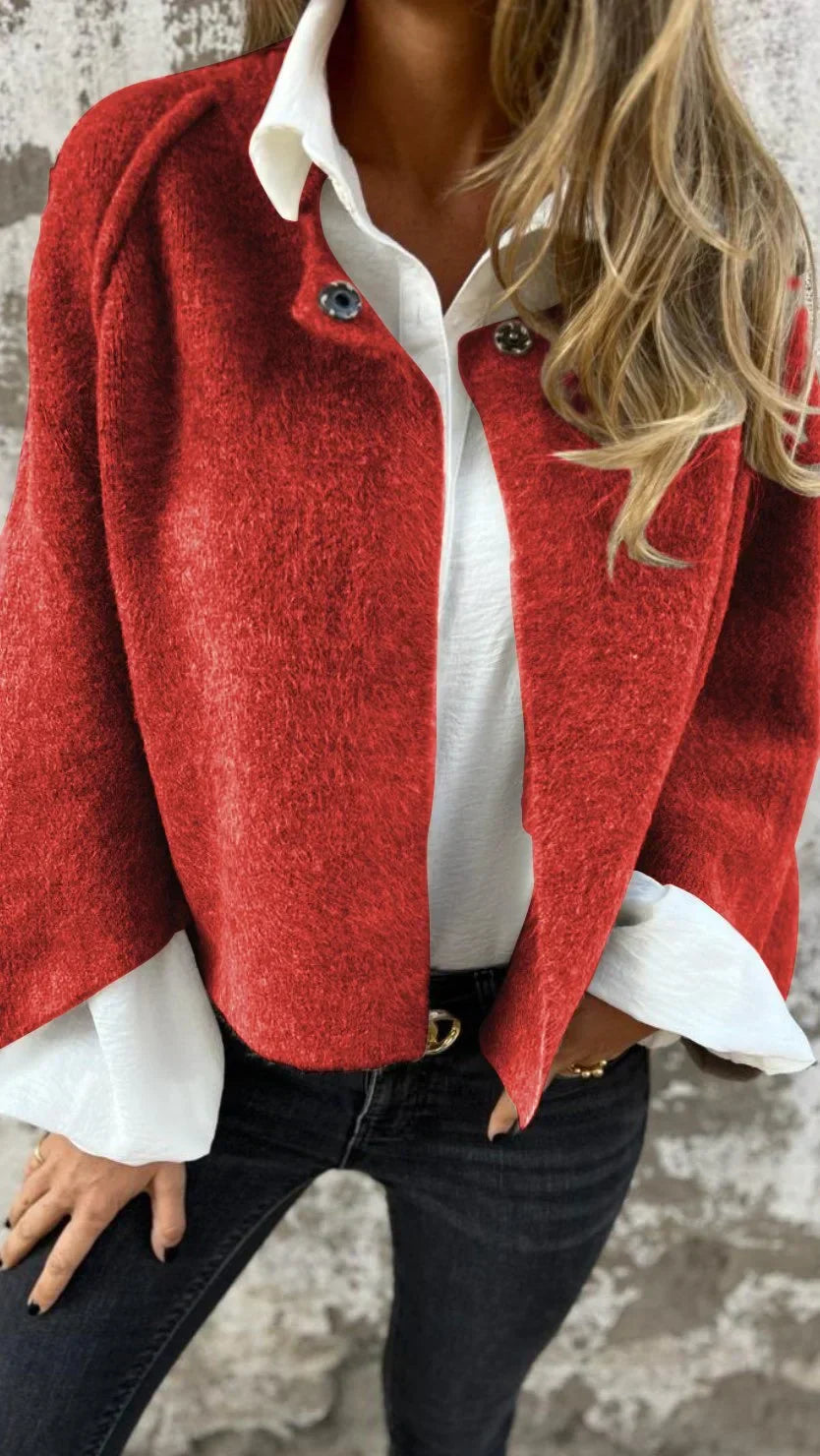 Jaryelle | Dames wollen blend jas – Elegante, losvallende jas, lange stijlvolle overjas