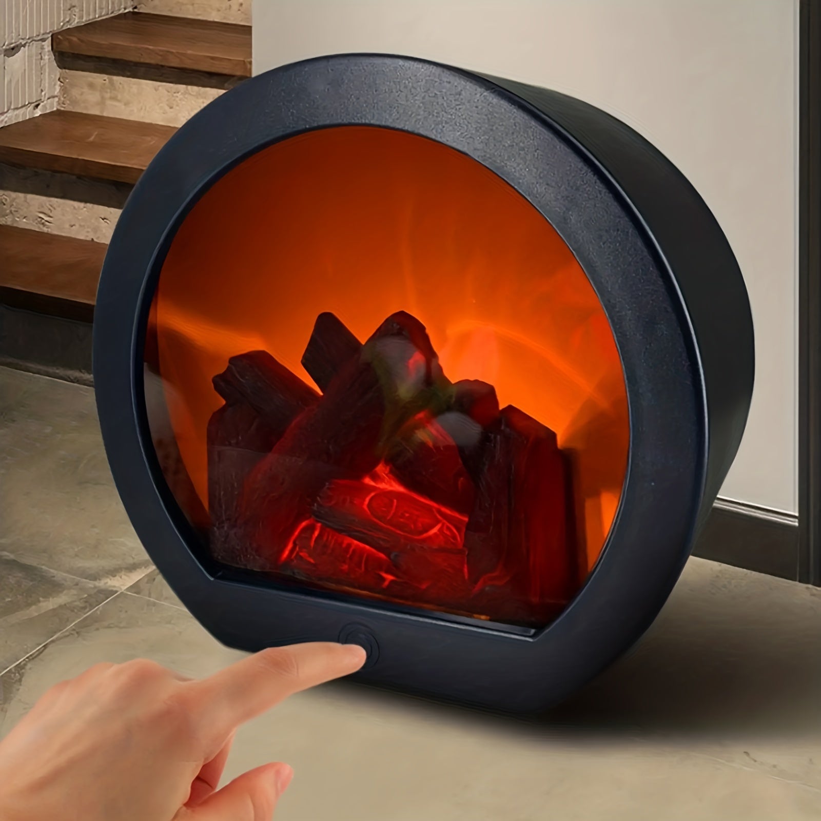 FlameGlow | Simulatie Houtskool Vlamlamp - Batterij- & USB-voeding voor binnen-/buitendecoratie
