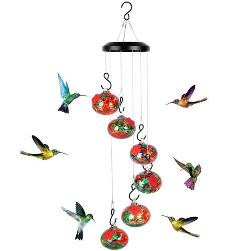 ChimeNectar | Windgong Kolibrie Voeder – Hangende Tuinvogelvoeder met Nectar Dispenser