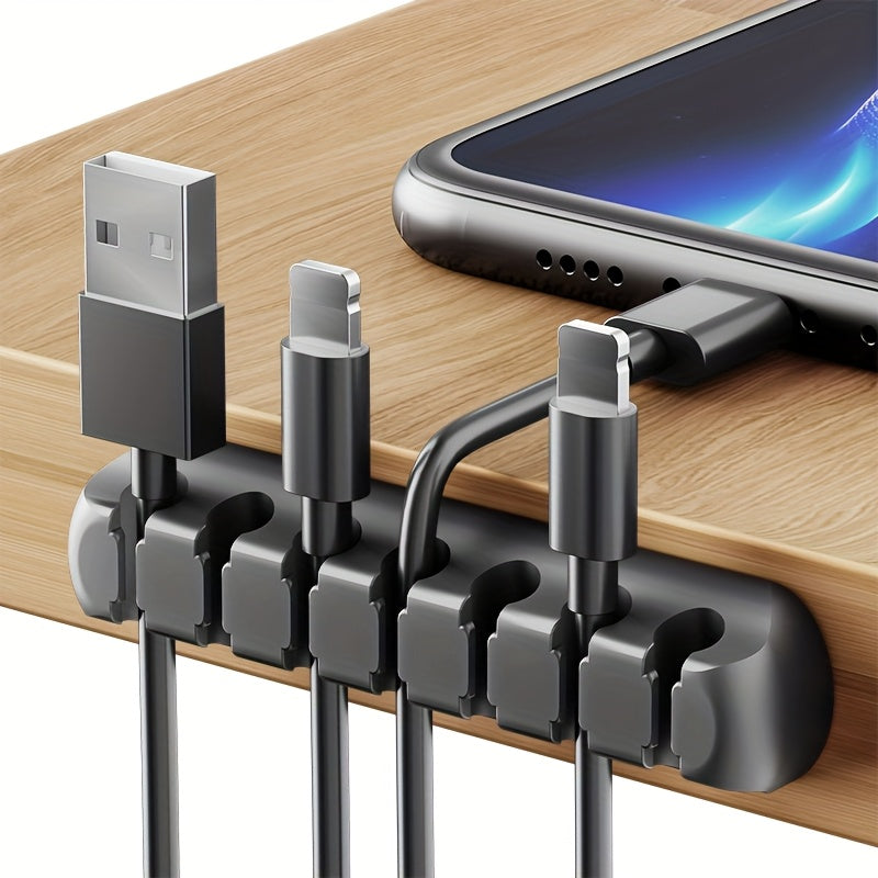CordHold | 7-sleufs siliconen kabelorganizer – zelfklevende kabelhouders