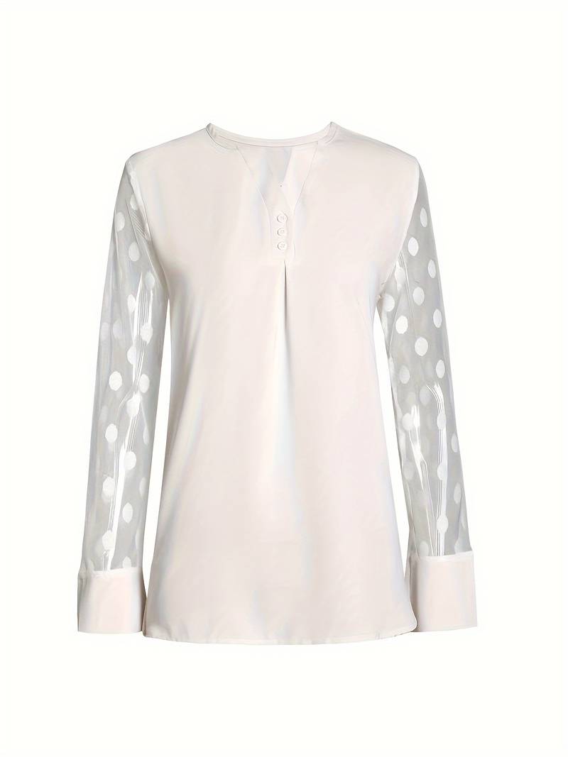 Jenia | Doorzichtige damesblouse – Chique, elegant shirt met lange mouwen van mesh