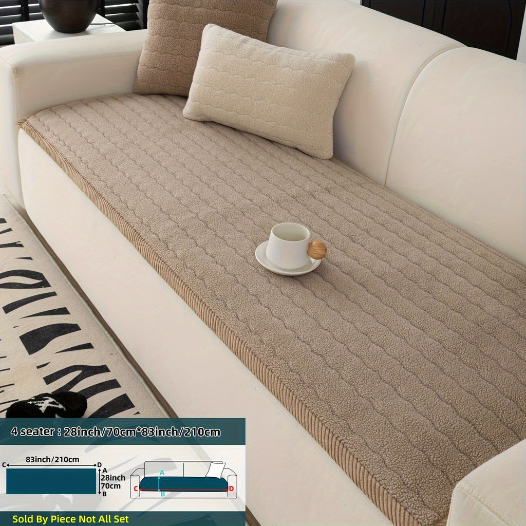 SnugWrap | Slipvaste Sofa Overtrek van Dik Pluche - Machinewasbaar, Huisdiervriendelijke Bankbeschermer voor de Woonkamer