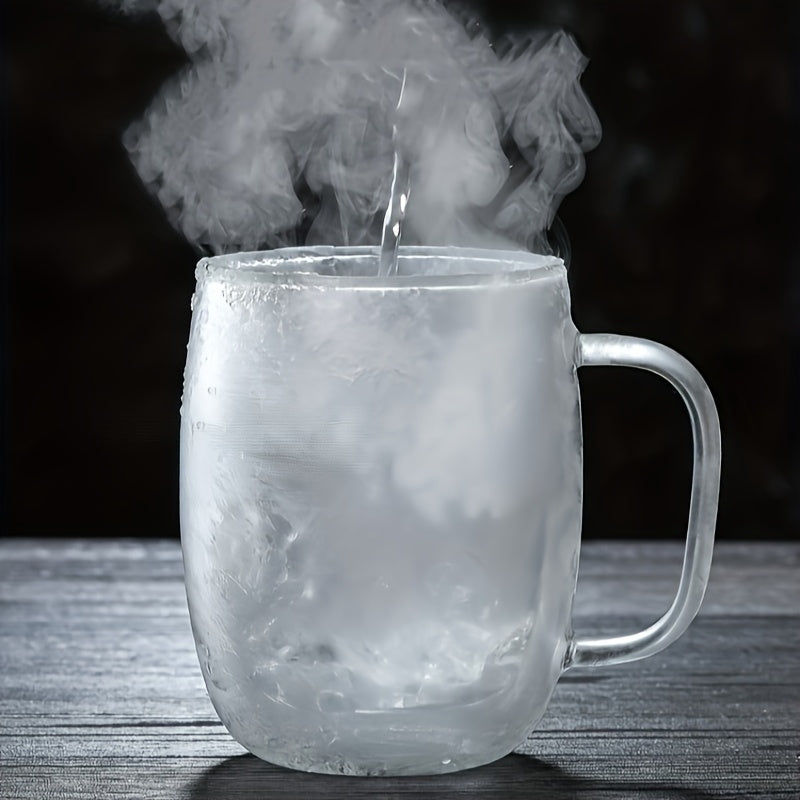 Glassio | Borosilicaat dubbellaagse glazen mokken – hittebestendige bekers met grote inhoud en handvatten