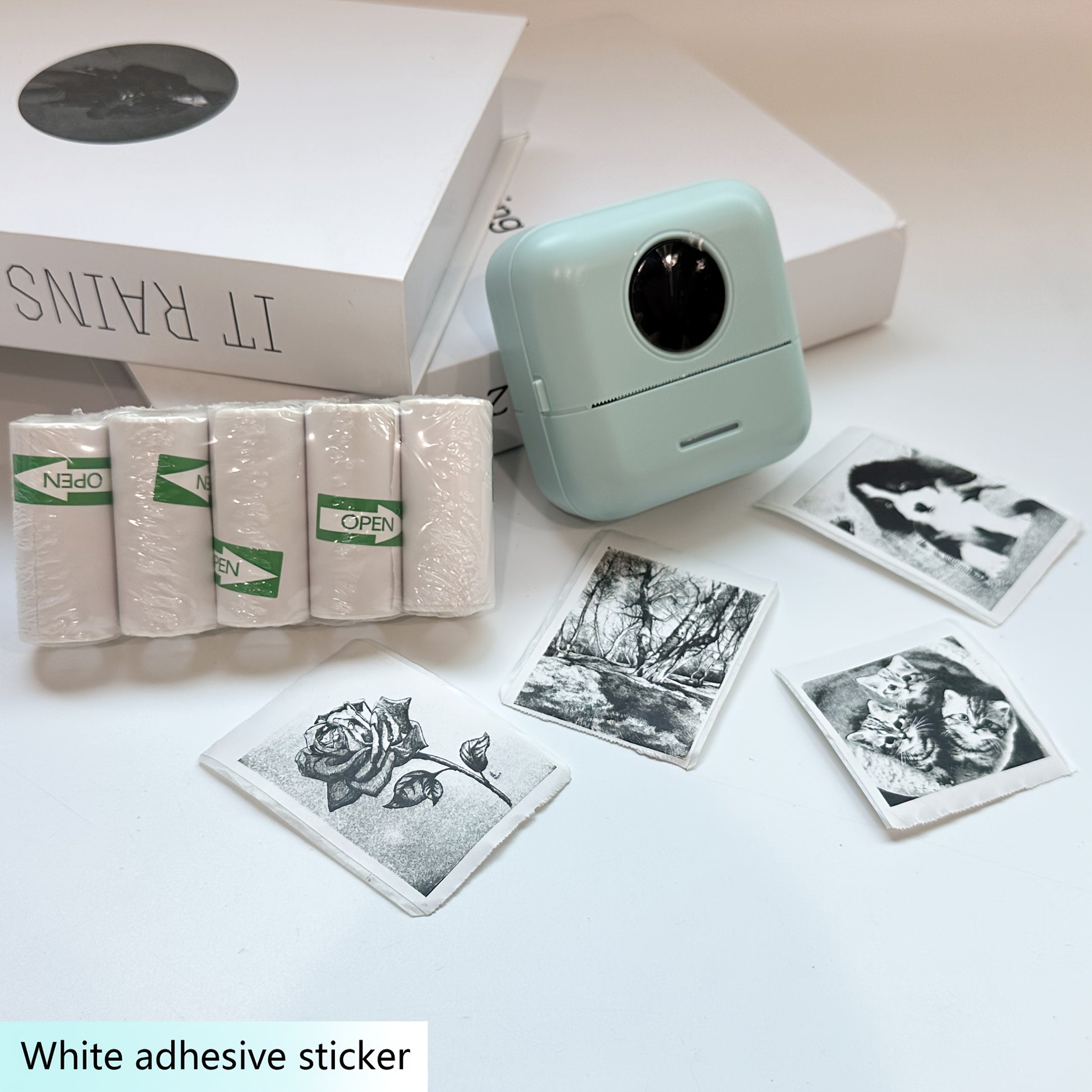 PrintMate | Mini draagbare thermische printer met 14 papierrollen – Foto- en labelafdrukken