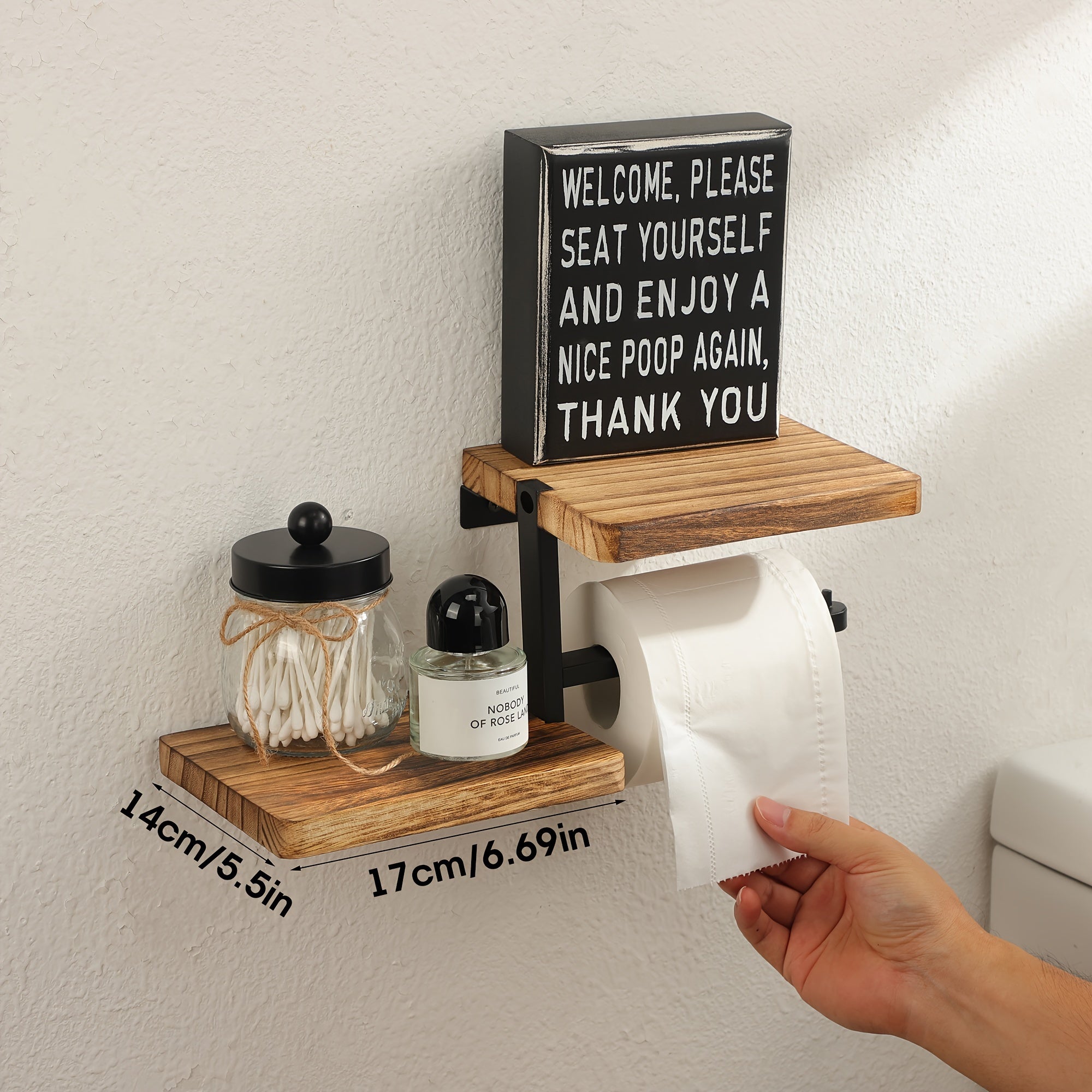 TissueLedge | Houten verticale servettenhouder - Compacte organisator voor keuken en badkamer