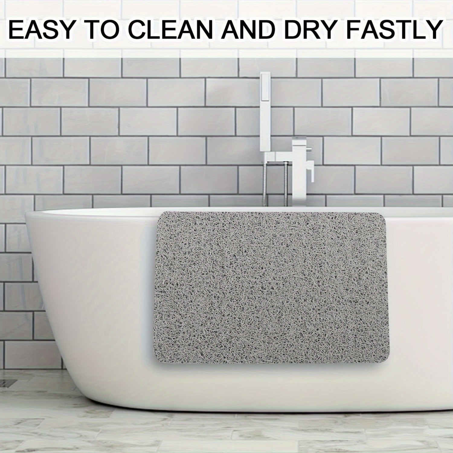 AquaGrip | Extra Grote Antislip Douchemat – Heavy Duty, Loofah-basis, Sneldrogende Badmat, Duurzaam