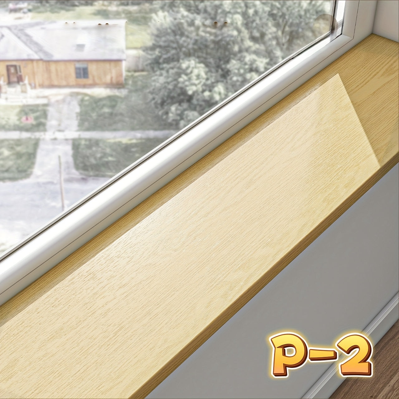 WoodWrap | Vinyl vensterbanksticker – imitatie houtnerf, krasbestendig, decoratieve randafdekking