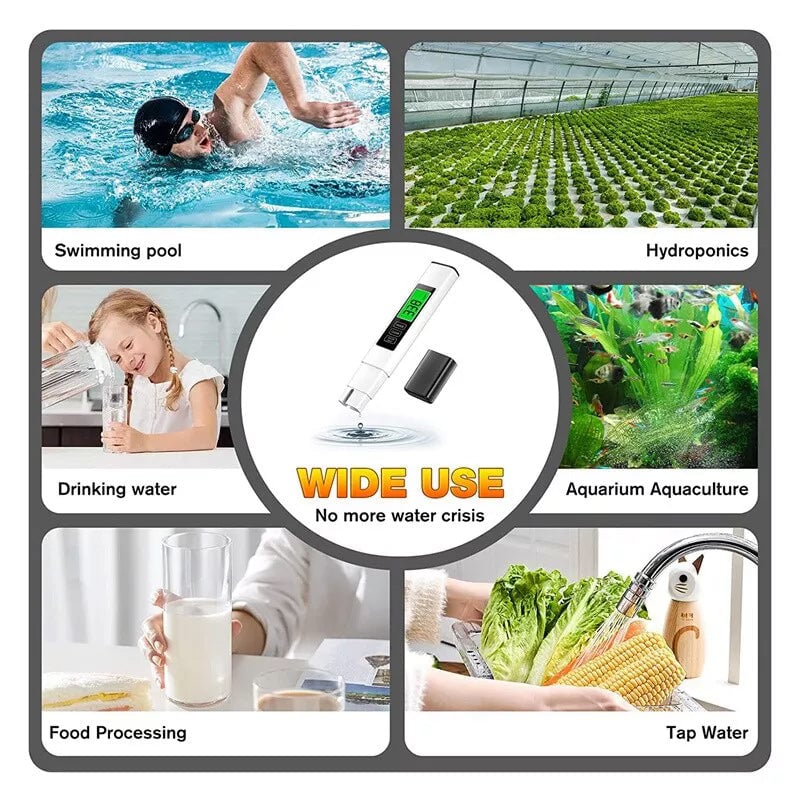 AquaScan | 4-in-1 digitale waterkwaliteitsmeter – TDS-, EC-, PPM- en temperatuurmeter