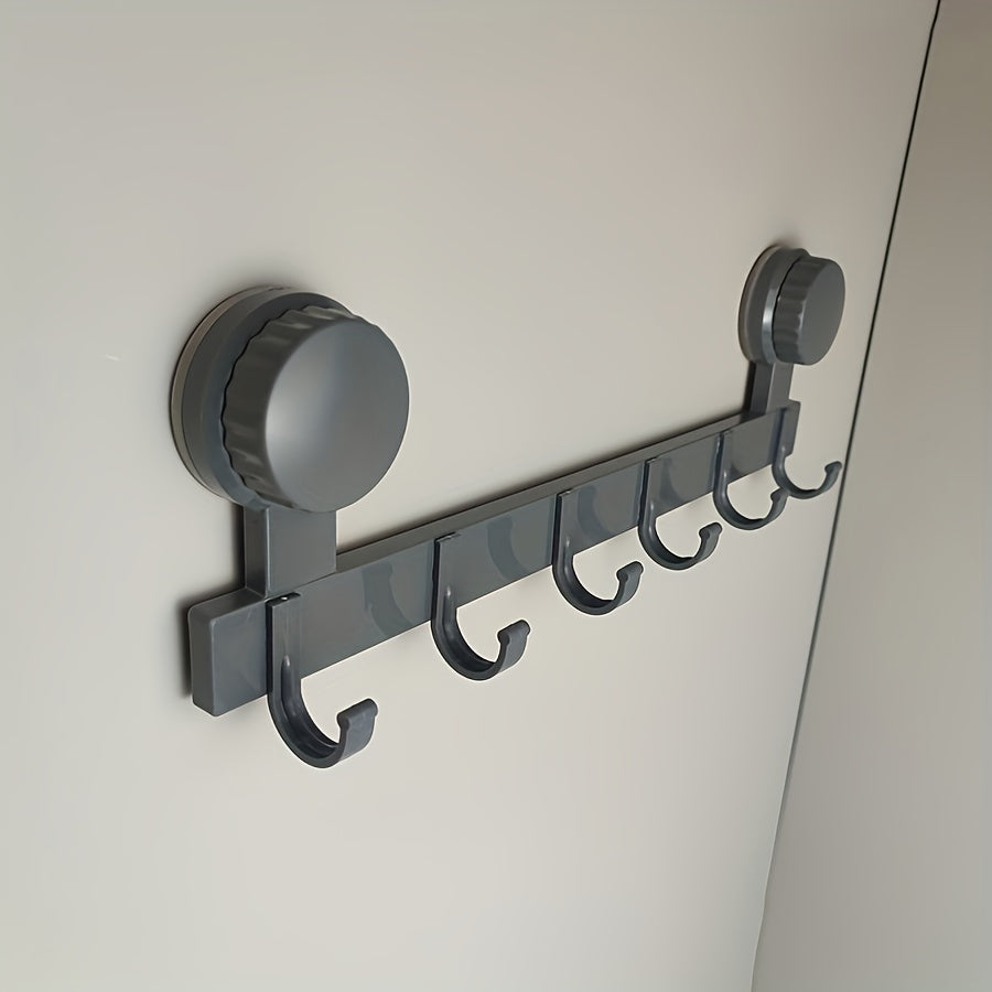 WallCling | Wandhanger met 6 haken en zuignappen – Ruimtebesparende organizer voor handdoeken, kleding