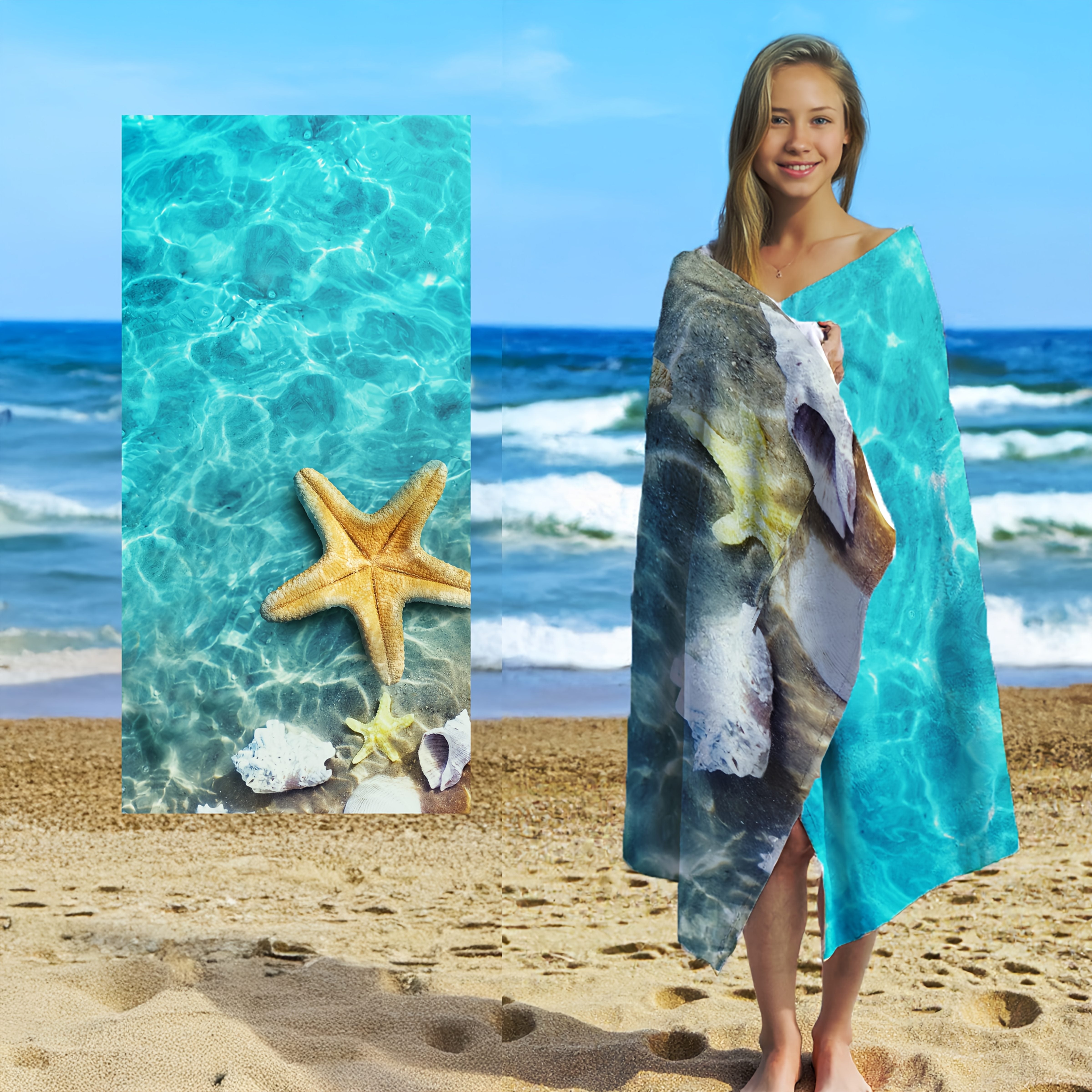 TideWrap | Extra grote strandhanddoek van microvezel - sneldrogend, ultrazacht, gedurfde print