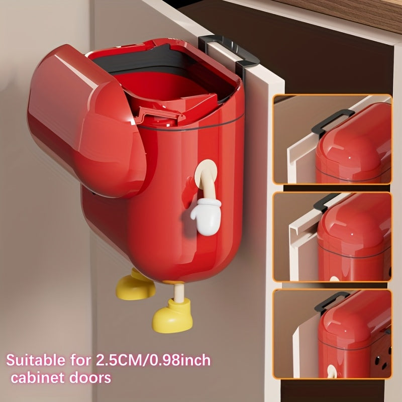 HappyBin | Stijlvolle afvalbak en opbergmand voor aan de muur, lekvrij, grote opening, cartoonontwerp