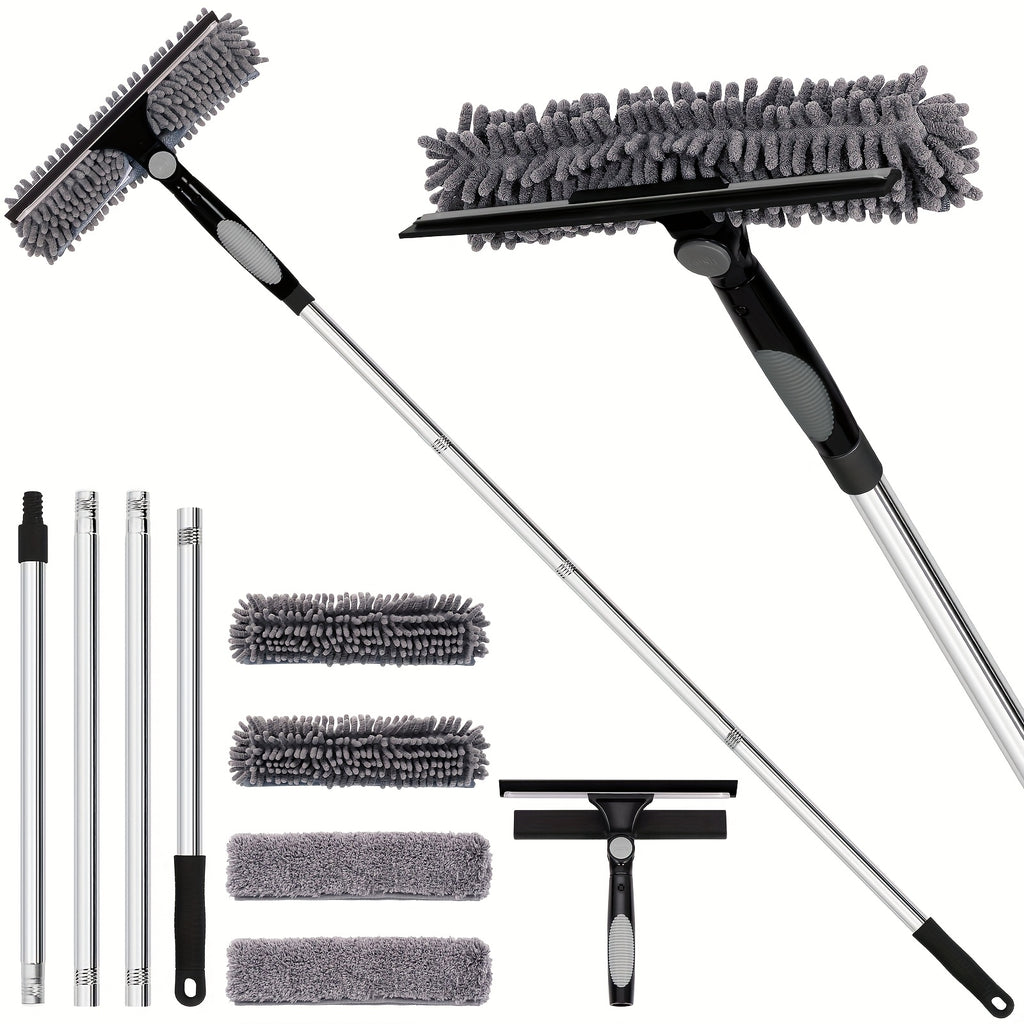 VistaClean | 182 cm professionele 2-in-1 raamwisser set – verstelbare telescoopsteel